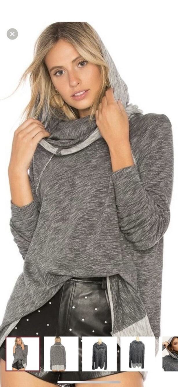 Free People Beach Womens M/L 100% Cotton Cocoon Cowl Neck Pullover Cover Up Surf